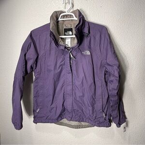 The North Face Jacket HyVent Womens XL Purple Hooded Waterproof Full Zip